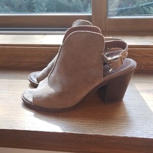 Frye sling back heel taupe suede size 8